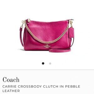 Coach Carrie Crossbody in Pebble Leather, Cranberry